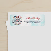 Étiquette d'adresse de retour pour le 250e anniver