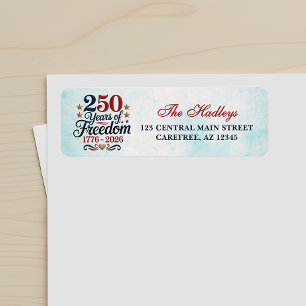 Étiquette d'adresse de retour pour le 250e anniver
