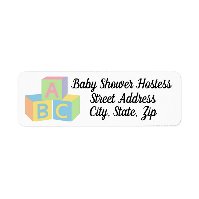 Étiquette d'adresse de retour pour un baby shower (Devant)