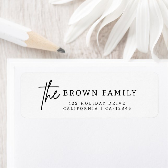 Étiquette d'adresse de retour pour une typographie (En situation)