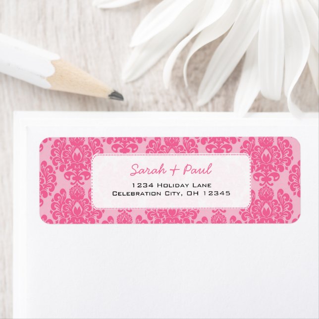 Étiquette d'adresse de retour Pretty in Pink Damas (En situation)
