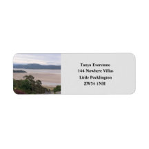 Étiquette d'adresse de retour Rainy Morecambe Bay