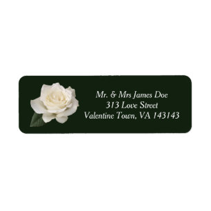 Étiquette d'adresse de retour Rose blanche