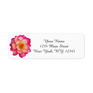 Étiquette d'adresse de retour Rose rose et jaune