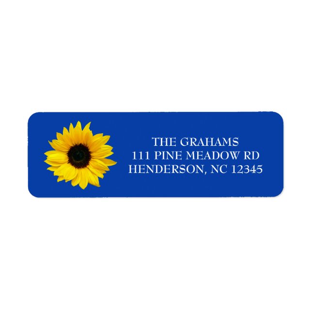 Étiquette d'adresse de retour Royale Bleu Tourneso (Devant)