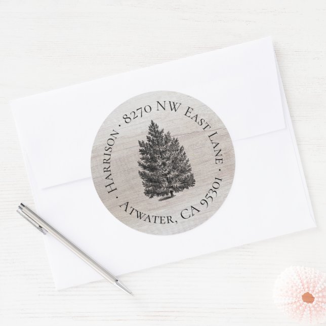 Étiquette d'adresse de retour Russe Christmas Tree (Enveloppe)