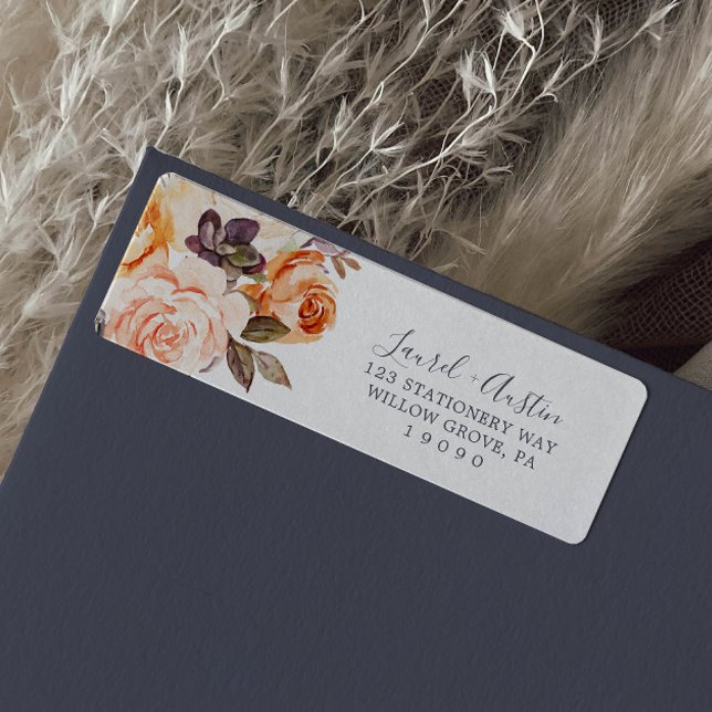 Étiquette d'adresse de retour Rustic Earth Florals (Créateur téléchargé)