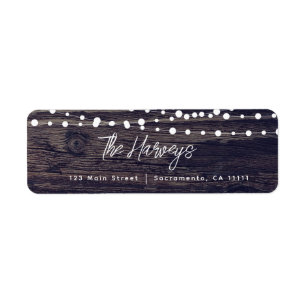 Étiquette d'adresse de retour Rustic Wood String