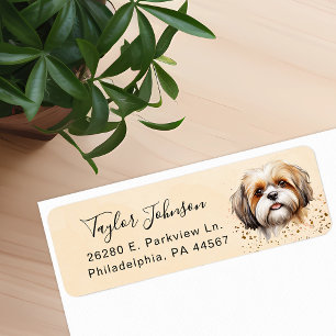 Étiquette d'adresse de retour Shih Tzu