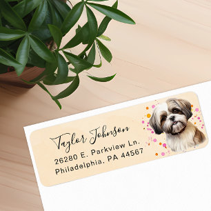 Étiquette d'adresse de retour Shih Tzu