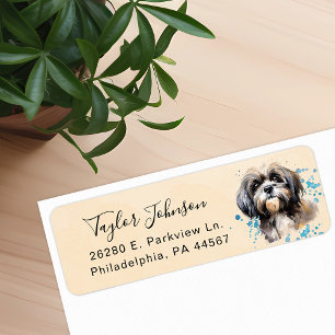 Étiquette d'adresse de retour Shih Tzu