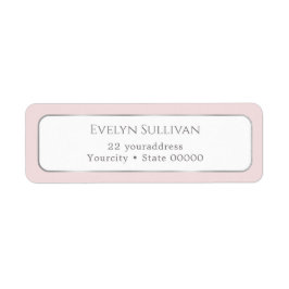 Étiquette d'adresse de retour simple blanc rose