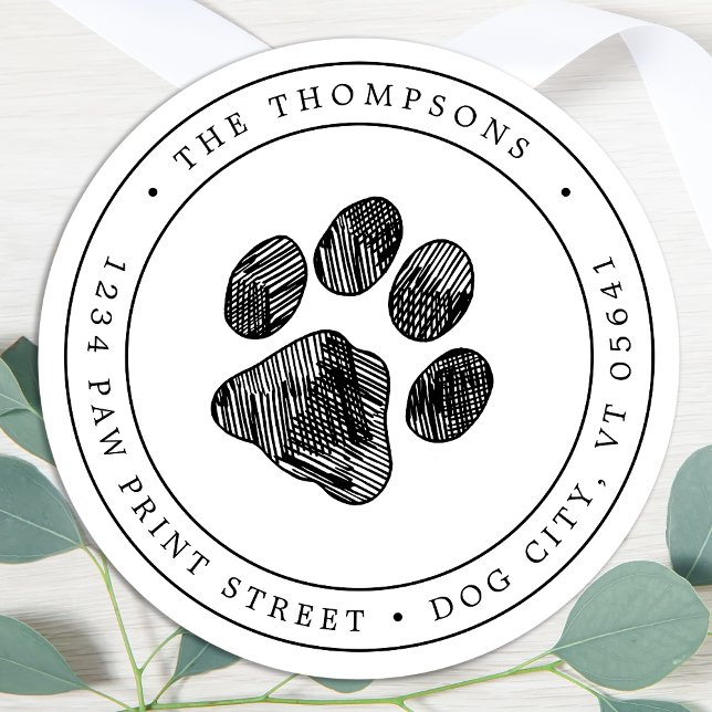 Étiquette d'adresse de retour simple Empreinte de  (Créateur téléchargé)