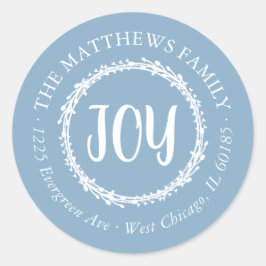 Étiquette d'adresse de retour simple Joie ronde