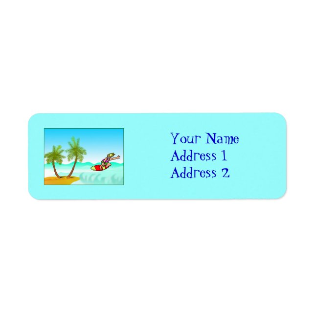 Étiquette d'adresse de retour surf (Devant)