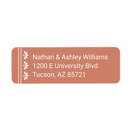 Étiquette d'adresse de retour Terra Cotta