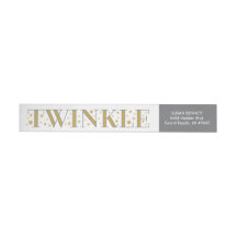 Étiquette d'adresse de retour Twinkle Gold Star Ba