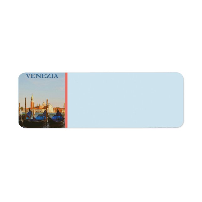 Étiquette d'adresse de retour Venice Italie (Devant)