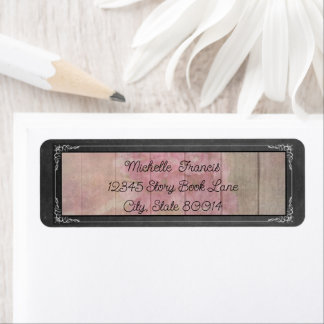 Étiquette d'adresse de retour Vintage rose