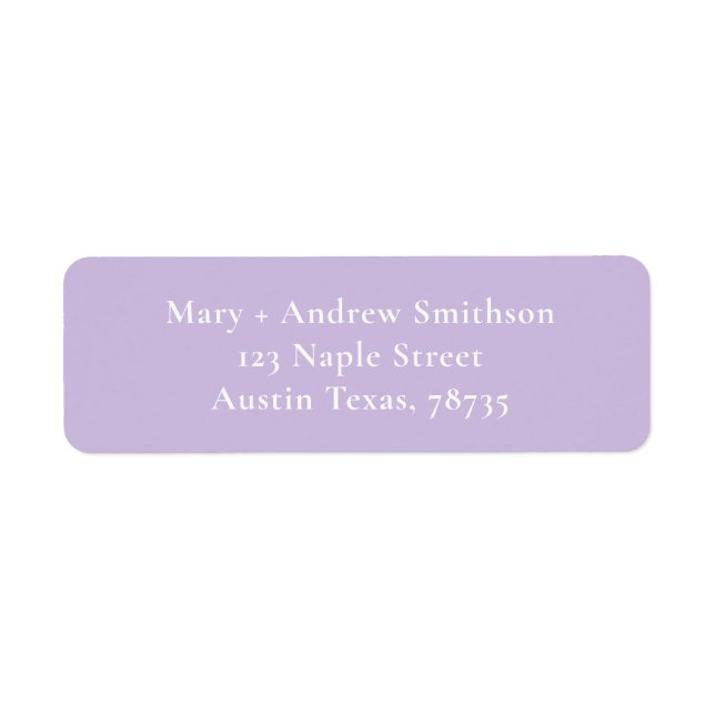 Étiquette d'adresse de retour violet (Devant)