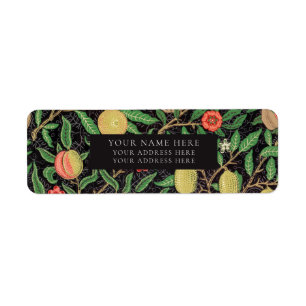 ÉTIQUETTE D'ADRESSE DE RETOUR : WILLIAM MORRIS