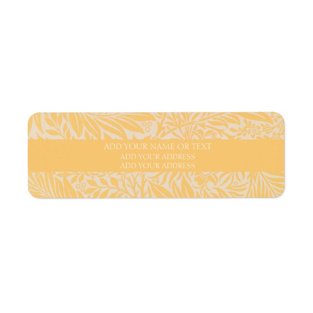 ÉTIQUETTE D'ADRESSE DE RETOUR : WILLIAM MORRIS : L (Devant)