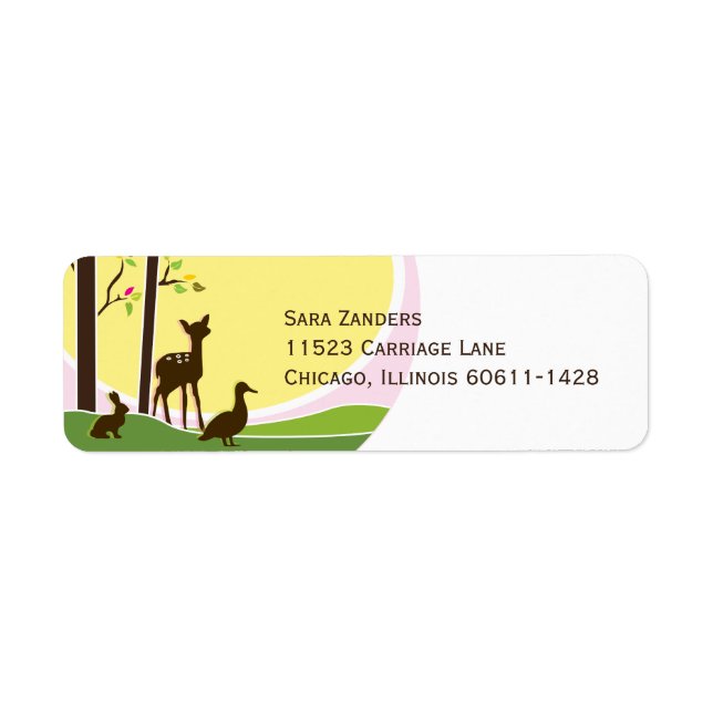 Étiquette d'adresse de retour Woodland (Devant)