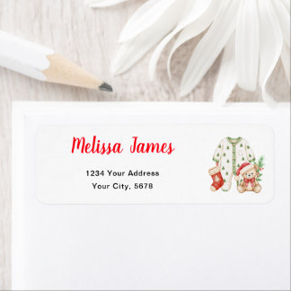 Étiquette d'adresse de tenue de bébé Noël Baby Sho