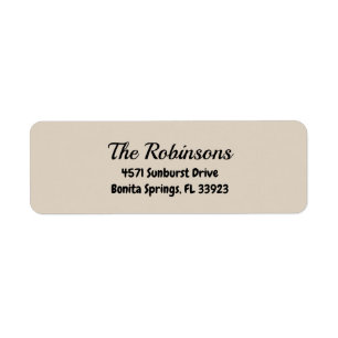 Étiquette d'adresse en lin naturel de style modern