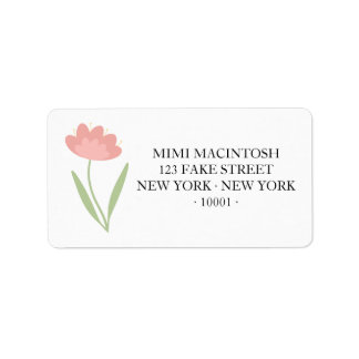 Étiquette d'adresse Fleur Rose Printemps Été