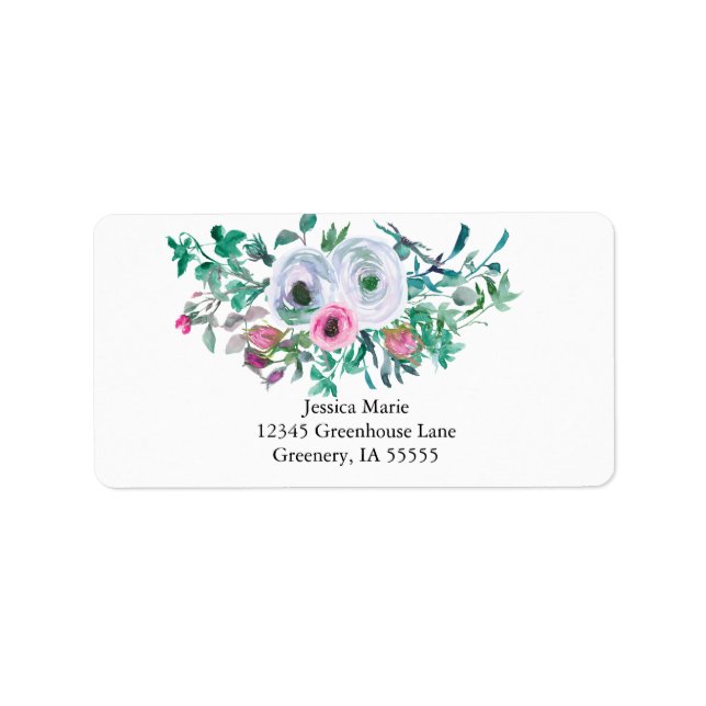 Étiquette d'adresse florale (Devant)