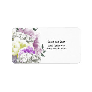 Étiquette d'adresse florale variée en bouquet