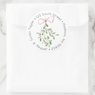 Étiquette d'adresse Guimauve de Noël à l'aquarelle
