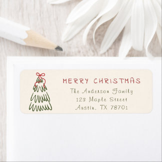 Étiquette d'adresse Joyeux Noël Vintage