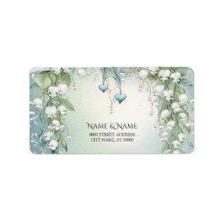 Étiquette d'adresse Lys des Vallées à l'aquarelle