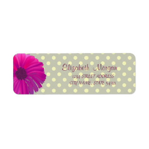 Étiquette d'adresse moderne, Daisy, à pois