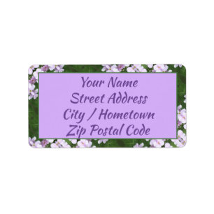 Étiquette d'adresse personnalisable en violet et v