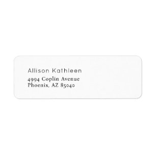 Étiquette d'adresse pour Baby Shower Élégant Minim