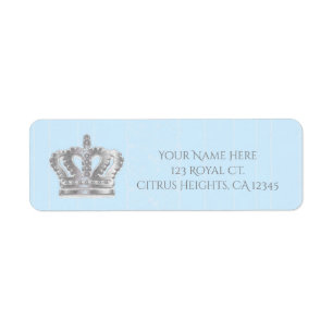 Étiquette d'adresse Prince Royal Bleu Vintage Cont