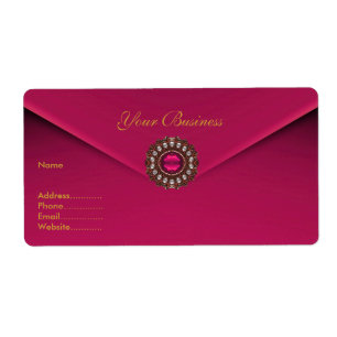 Étiquette d'adresse velours rose bijou