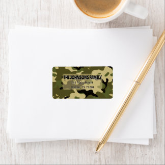 Étiquette d'adresse Vert Camo, Marron, Beige, Noir