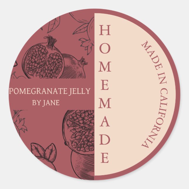 Étiquette d'affaires moderne Pomegranly Jelly (Devant)