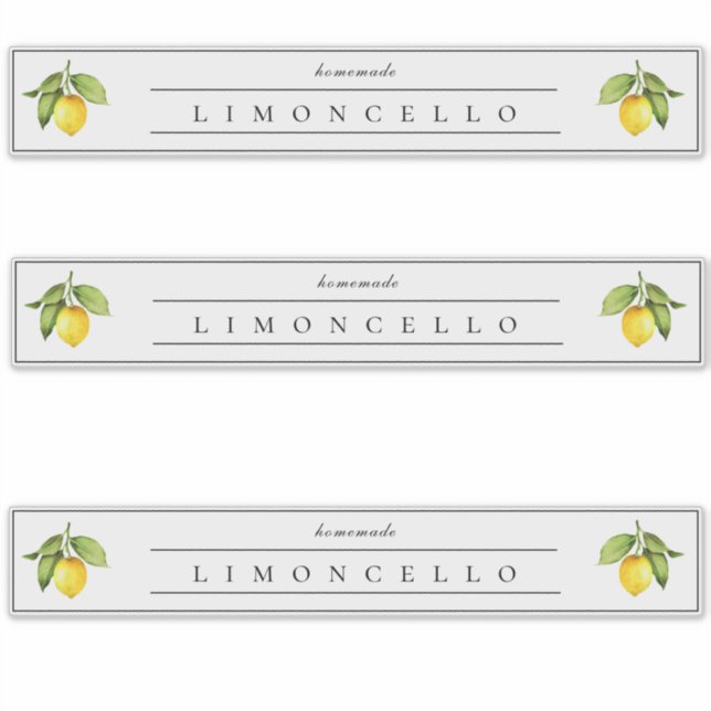 Étiquette d'affichage de Limoncello fait maison ru (Devant)