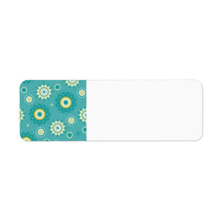 Étiquette Dahlia motifs floraux Bleu et Crème