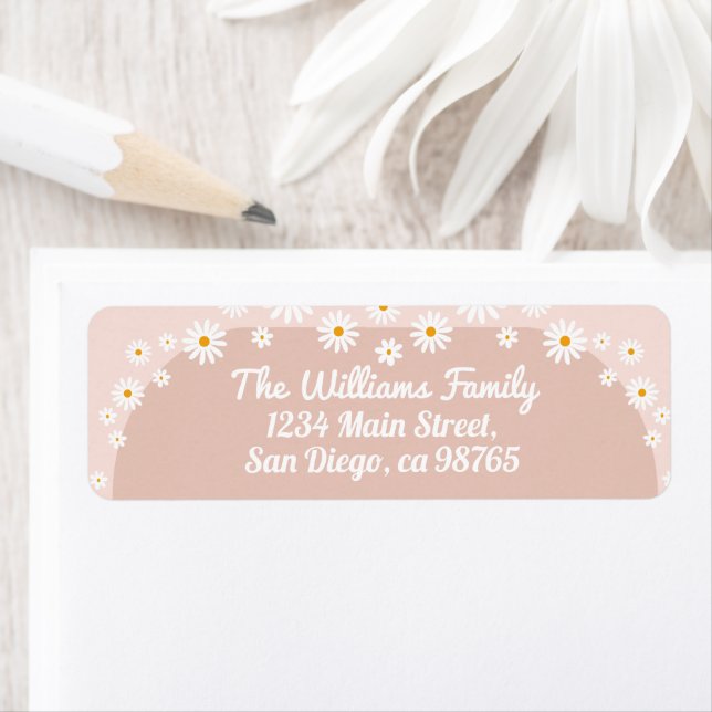 Étiquette Daisy Baby en fleur Boho Girl Baby shower (En situation)