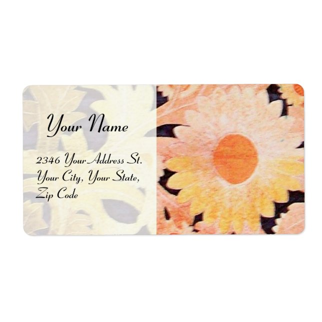 Étiquette DAISY, blanc rouge rose noir (Devant)