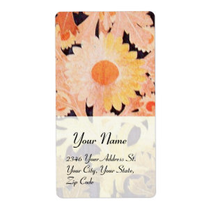 Étiquette DAISY, rouge rose blanc noir