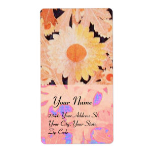 Étiquette DAISY, rouge rose bleu noir