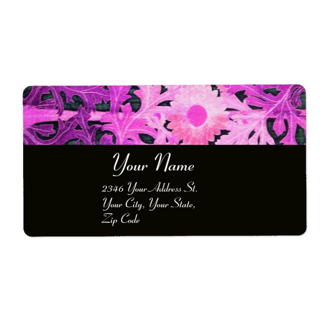 Étiquette DAISY, violet violet noir (Devant)