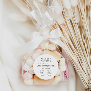 Étiquette d'allergène de boulangerie simple et prê